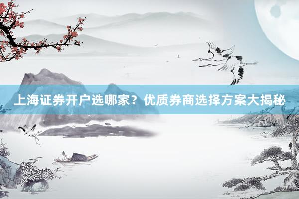 上海证券开户选哪家？优质券商选择方案大揭秘