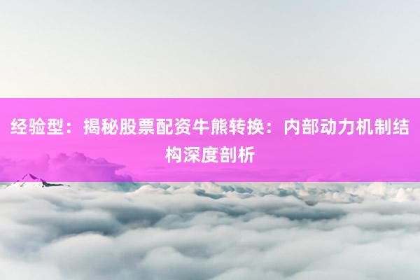 经验型：揭秘股票配资牛熊转换：内部动力机制结构深度剖析