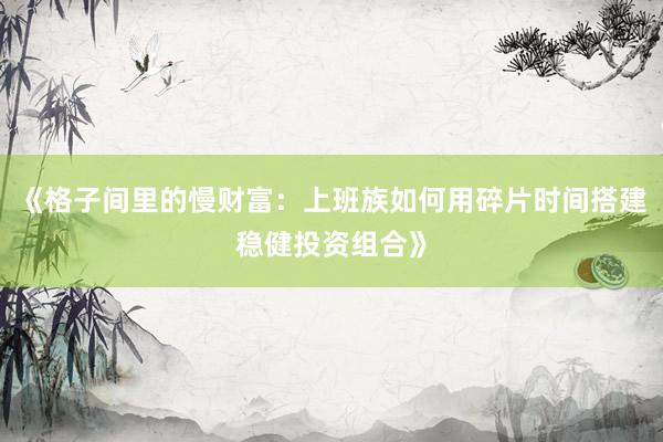 《格子间里的慢财富：上班族如何用碎片时间搭建稳健投资组合》