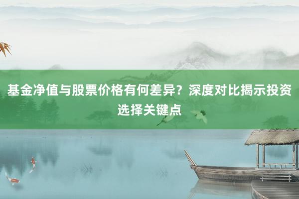 基金净值与股票价格有何差异？深度对比揭示投资选择关键点
