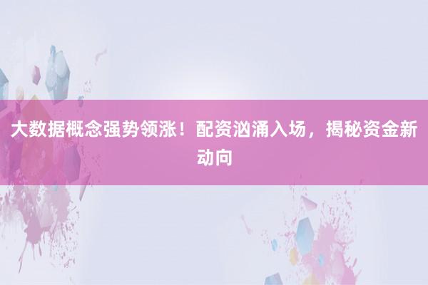 大数据概念强势领涨！配资汹涌入场，揭秘资金新动向