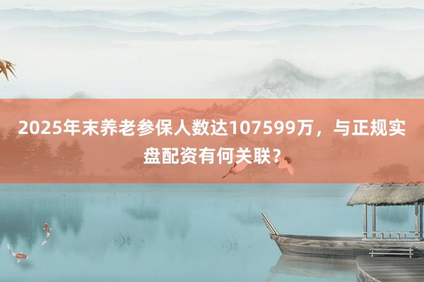 2025年末养老参保人数达107599万，与正规实盘配资有何关联？