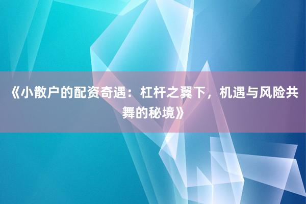 《小散户的配资奇遇：杠杆之翼下，机遇与风险共舞的秘境》
