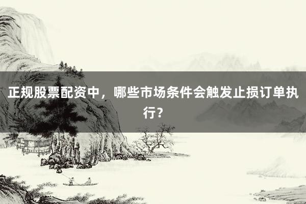 正规股票配资中,哪些市场条件会触发止损订单执行?